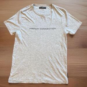 French Connection Men’s Logo T-Shirt Heather Gray- Size Medium (M)